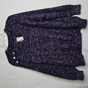 NWT Lane Bryant eyelash tinsel confetti shimmer holiday pullover sweater 22/24